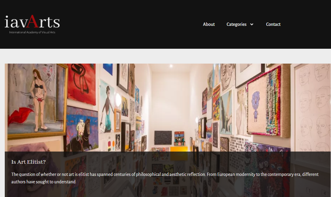 Captura de tela do site Iavarts, blog de arte internacional.
