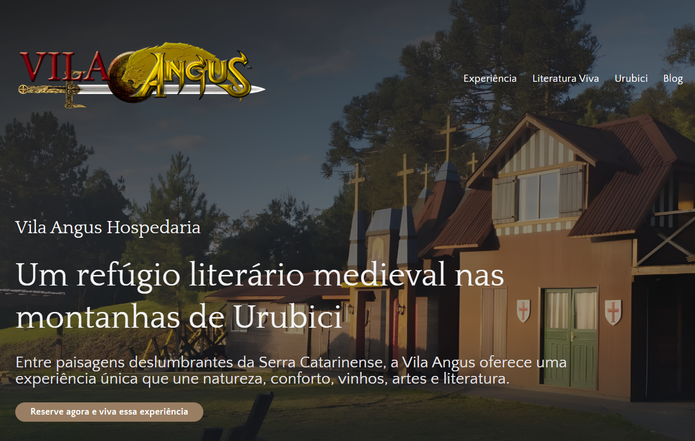 Captura de tela do site Vila Angus, vila para aluguel em Santa Catarina.